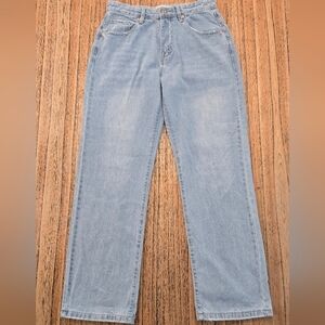 Girl Index Womens Light Washed Size 7 Straight‎ Leg 100% Cotton Jeans